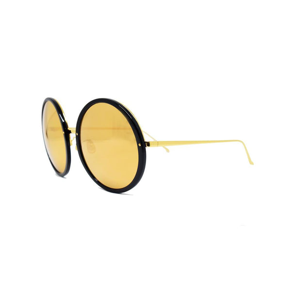 Linda Farrow 457 Round Sunglasses In Black & Gold - Optic Butler
 - 2