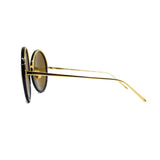 Linda Farrow 457 Round Sunglasses In Black & Gold - Optic Butler
 - 3