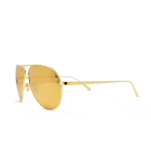 Linda Farrow 501 Aviator Sunglasses in Yellow Gold - Optic Butler
 - 2