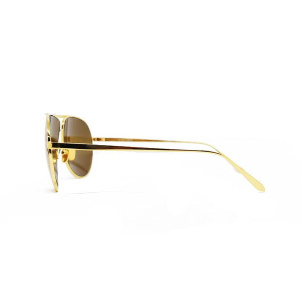 Linda Farrow 501 Aviator Sunglasses in Yellow Gold - Optic Butler
 - 3