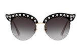 Gucci Cat Eye Acetate Sunglasses with Pearls