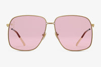 Gucci Rectangular-frame Metal Sunglasses