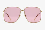 Gucci Rectangular-frame Metal Sunglasses