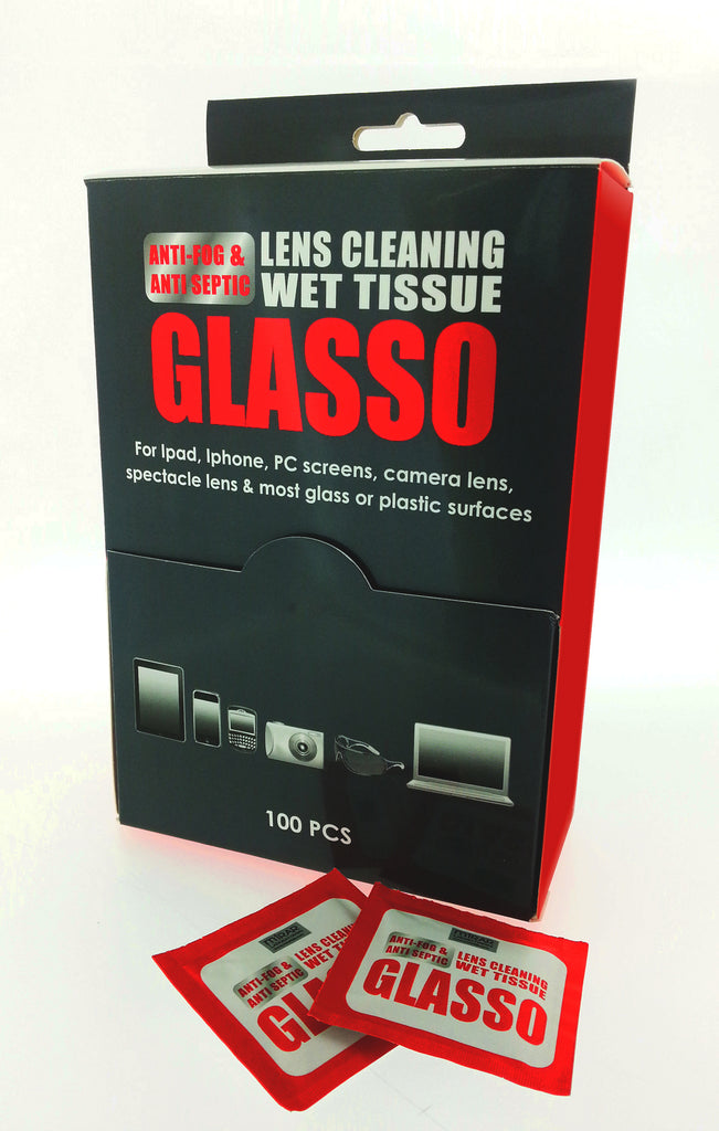 Glasso Lens Cleanning Wet Tissue Optic Butler