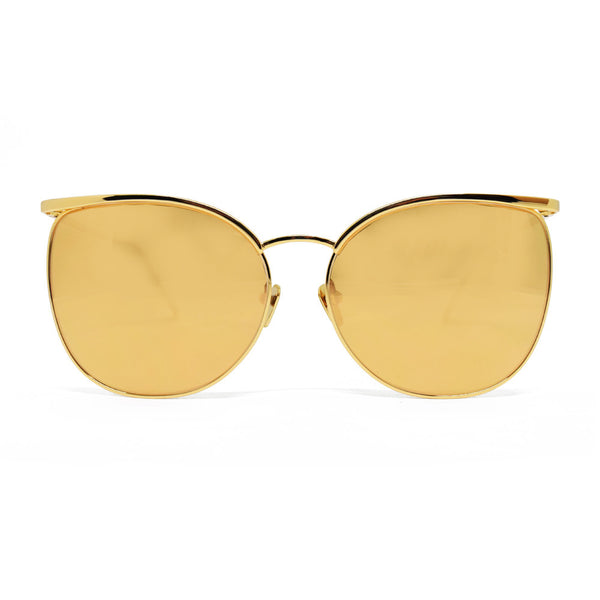 Linda Farrow 509 Browline Sunglasses In Yellow Gold - Optic Butler
 - 1